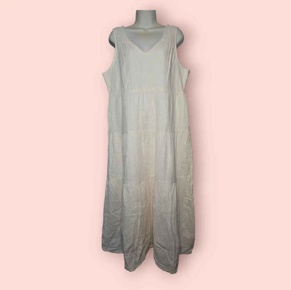Quince Cream Sleeveless Maxi Dress - Picture 1 of 3